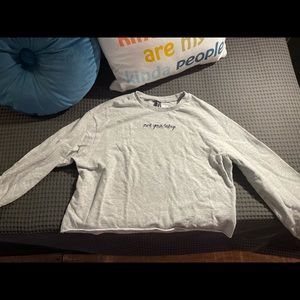 Small, grey H&M long sleeve crop top.